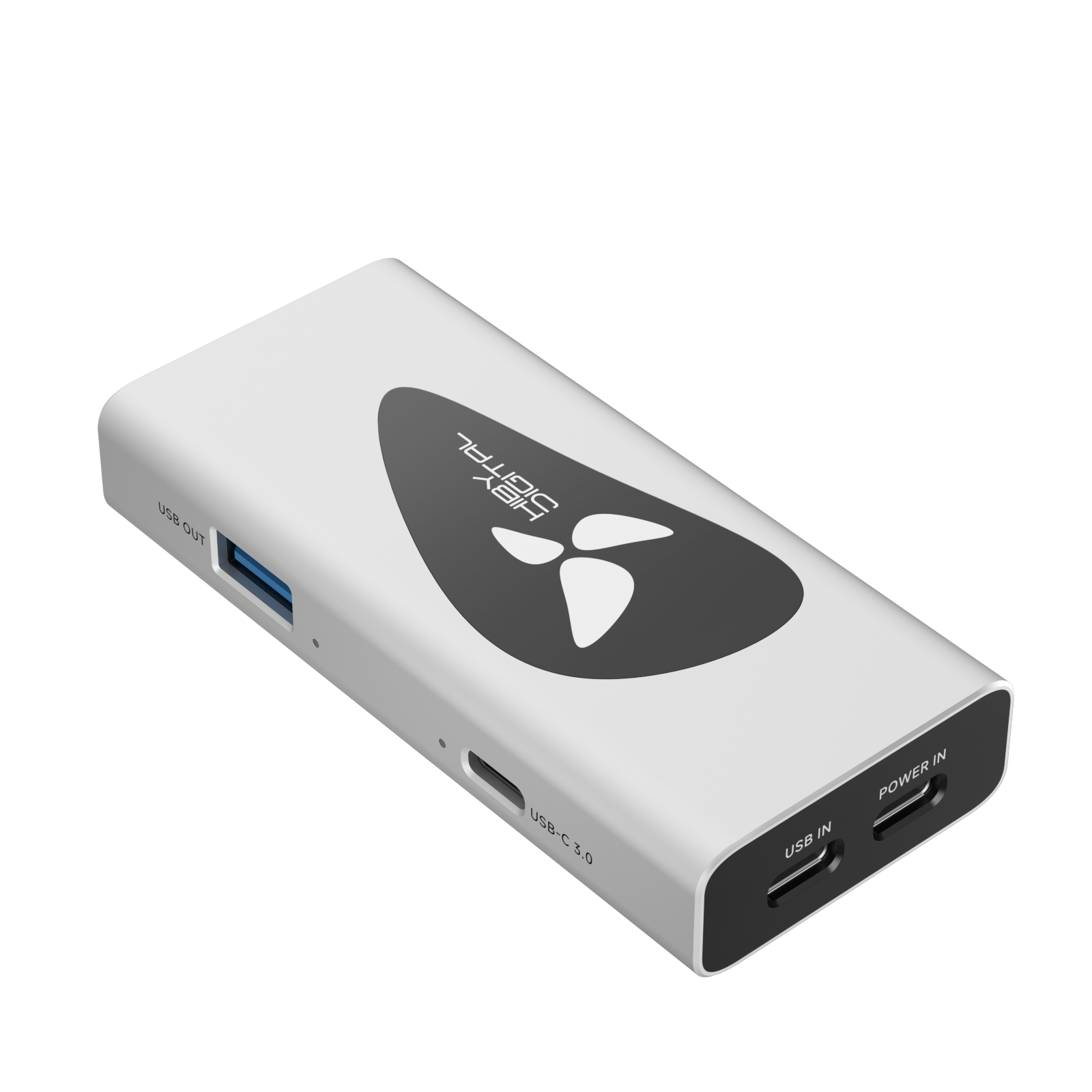HiBy Digital AP10 มุมแสดง USB IN, POWER IN และพอร์ตด้านข้าง