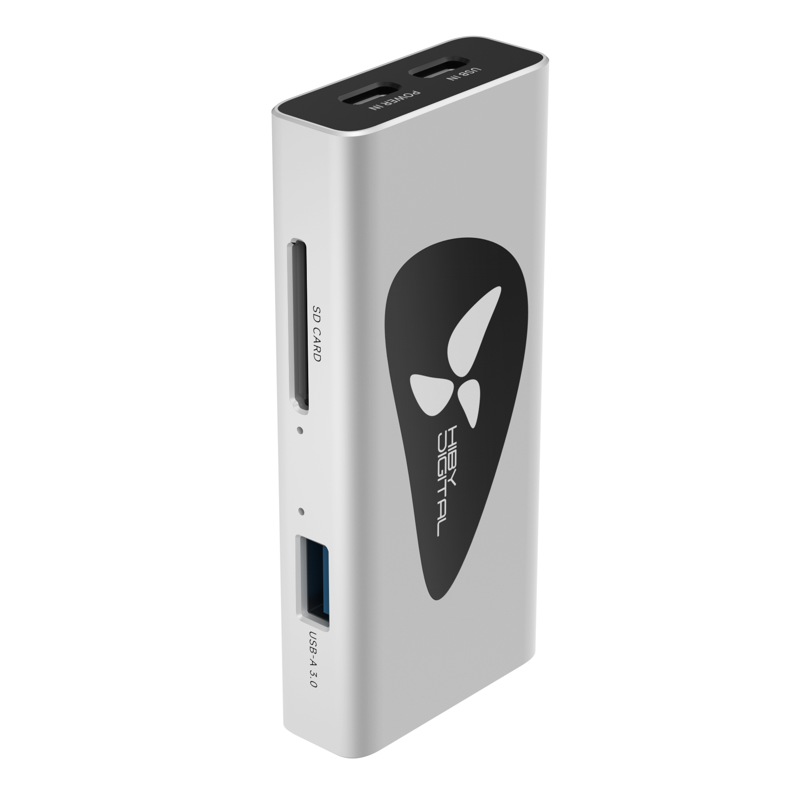 HiBy Digital AP10 มุมตั้งแสดง SD card และ USB-A
