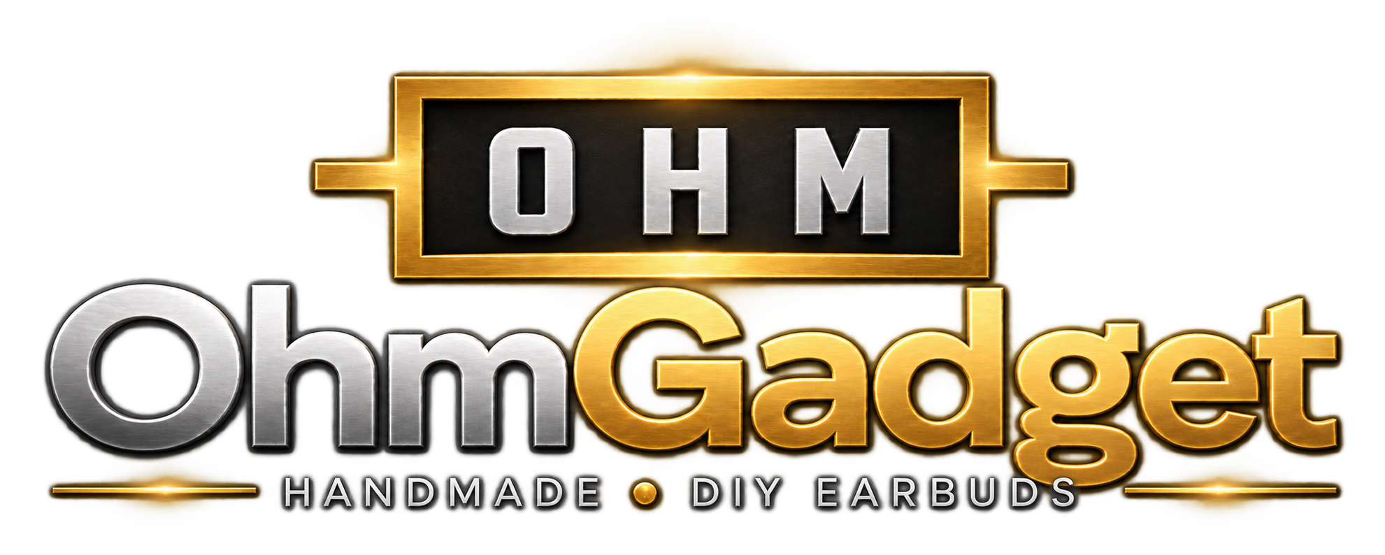 โลโก้ OhmGadget Handmade DIY Earbuds สีเงินและทอง